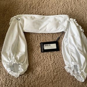 PRETTYLITTLETHING Puff Sleeve Swim Top